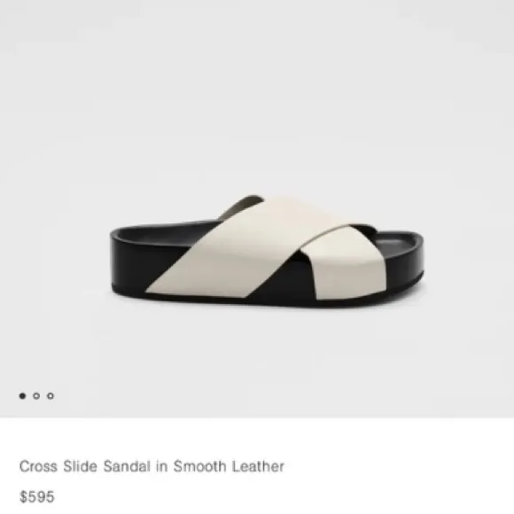 CO Leather Cross Slide Sandal