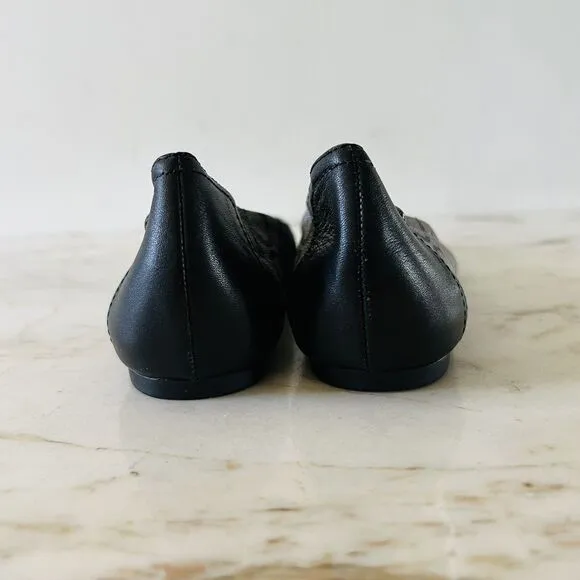 COACH Chelsea Black Gray Signature Canvas Logo Print Ballerina Flats - US 8.5