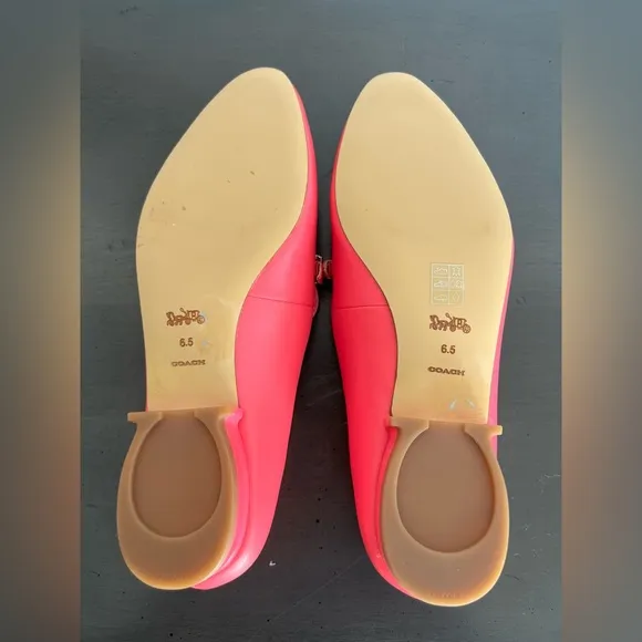 Coach Isabel Leather Loafer Bright Watermelon size 6.5