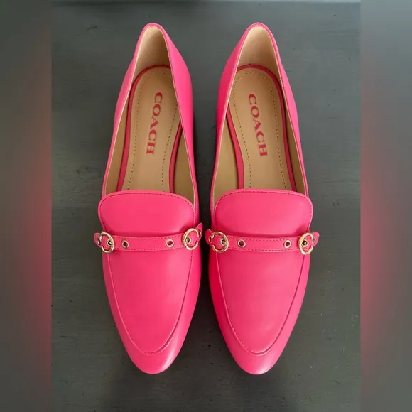 Coach Isabel Leather Loafer Bright Watermelon size 6.5