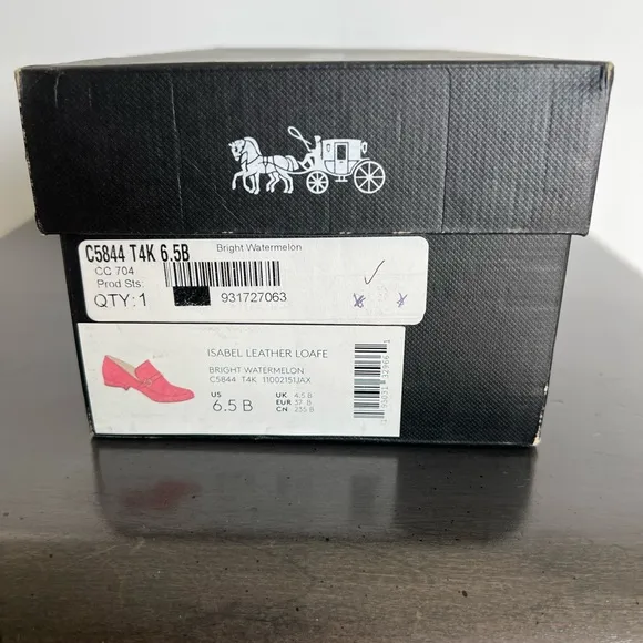 Coach Isabel Leather Loafer Bright Watermelon size 6.5