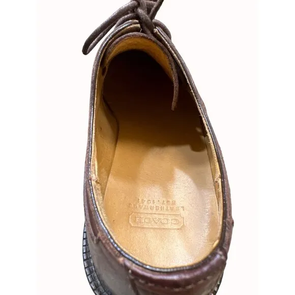 Coach J995 Malone men’s brown leather dress shoes oxfords size 7.5D SKU 4403