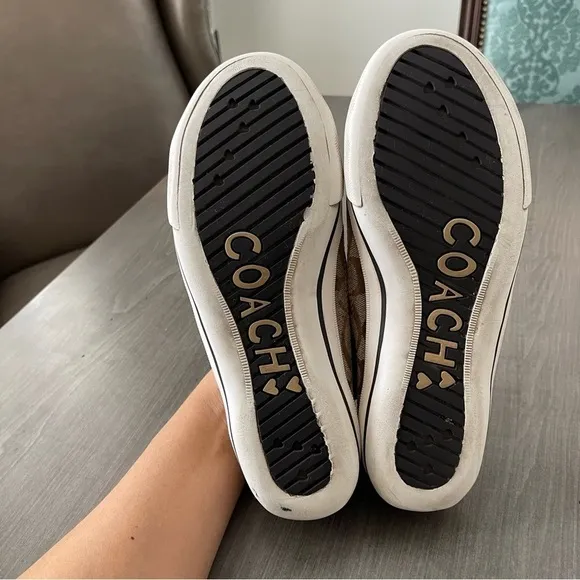COACH Kira laceless slip on sneakers shoes women size 8 logo print