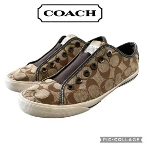 COACH Kira laceless slip on sneakers shoes women size 8 logo print