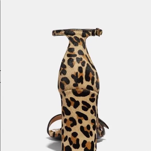 Coach leopard print block heel sandals