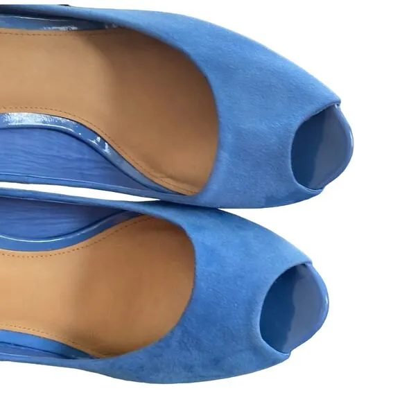 Coach Selma Heels Open Toe Platform Suede