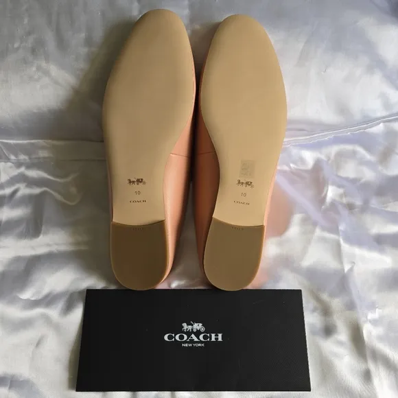 Coach Sienna Leather Slides Classic Office Casual Shell Pink Ladies 10