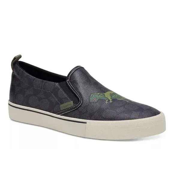 Coach Skate Slip On Sneaker In Signature Canvas With Rexy, Size 13 D