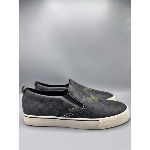 Coach Skate Slip On Sneaker In Signature Canvas With Rexy, Size 13 D