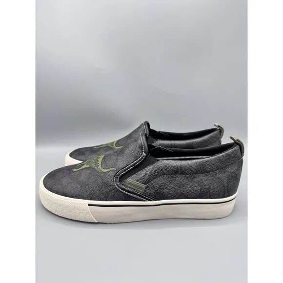 Coach Skate Slip On Sneaker In Signature Canvas With Rexy, Size 8 D