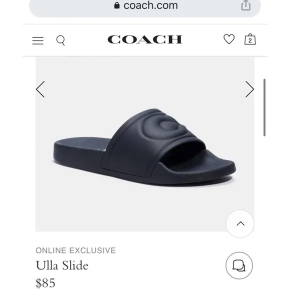 COACH ULLA SLIDES rubber new in box Size 8 unisex black street wear beac…