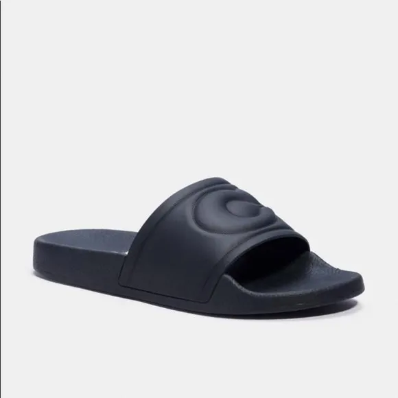 COACH ULLA SLIDES rubber new in box Size 8 unisex black street wear beac…
