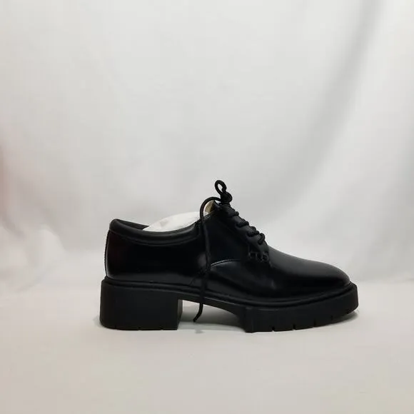 Coach Women's Lyla Leather Derby Oxfords Size 7.5 Black NWT