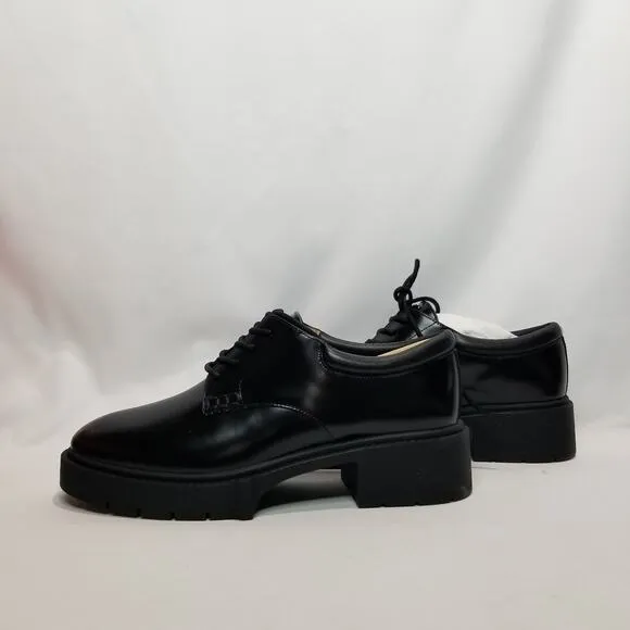 Coach Women's Lyla Leather Derby Oxfords Size 7.5 Black NWT