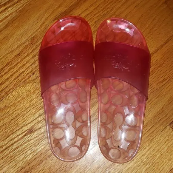 Coach Pink Rubber Slides