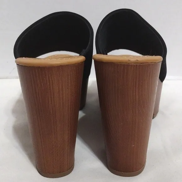 Coconut By Matisse Platform Chunky Block Light Wooden Heels Clog Mules Sandals 8