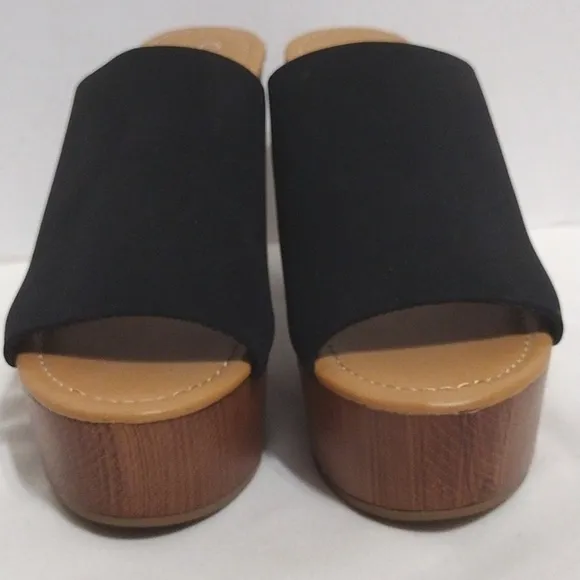 Coconut By Matisse Platform Chunky Block Light Wooden Heels Clog Mules Sandals 8