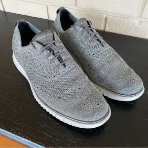 Cole Haan 2.Zerogrand Laser Wingtip Oxford Men's Size 10 Grey Lightweight