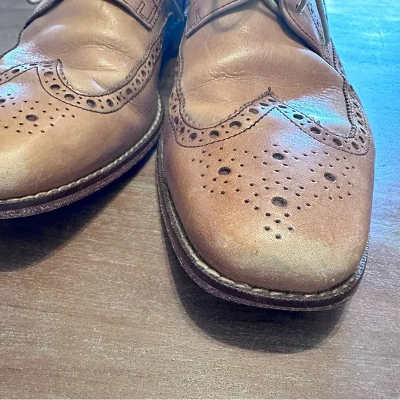COLE HAAN Air Giraldo Wingtip‎ British Tan Leather Oxfords Shoes Sz 9