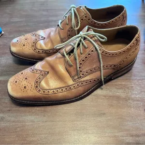 COLE HAAN Air Giraldo Wingtip‎ British Tan Leather Oxfords Shoes Sz 9