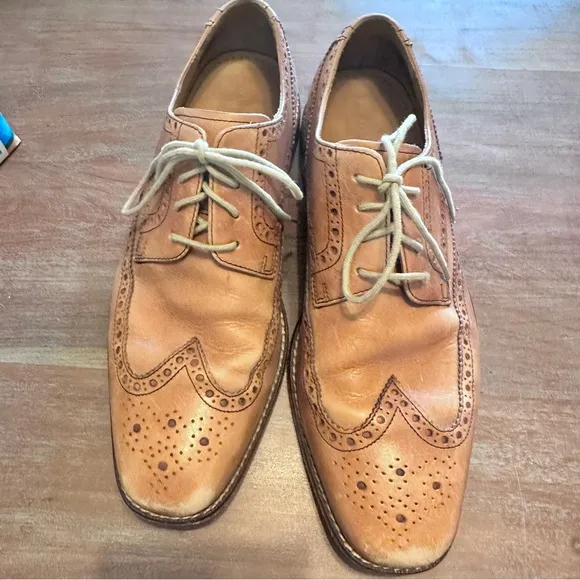 COLE HAAN Air Giraldo Wingtip‎ British Tan Leather Oxfords Shoes Sz 9