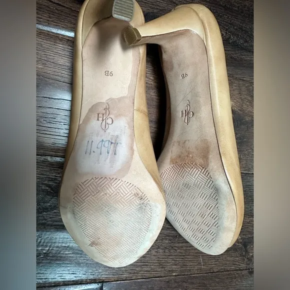 Cole Haan Camel Peep Toe Heels EUC