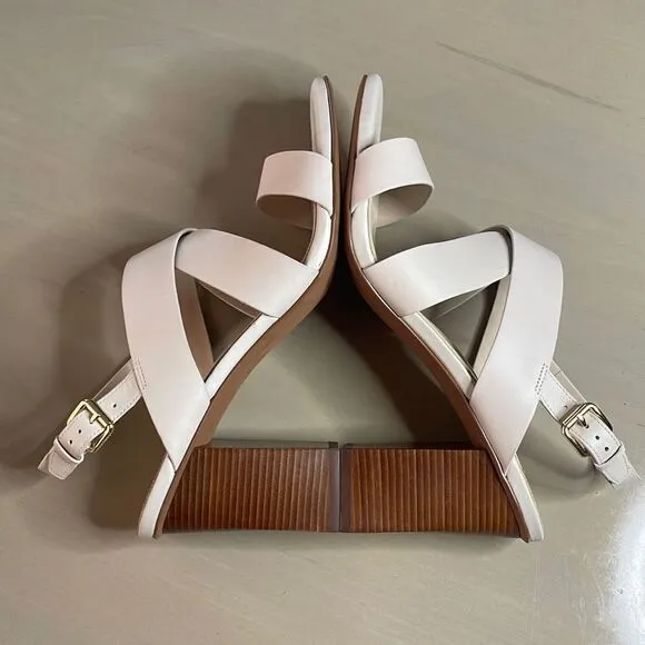Cole Haan Cynthia Block Heel Sandal Leather W18138 Pumice Stone 11
