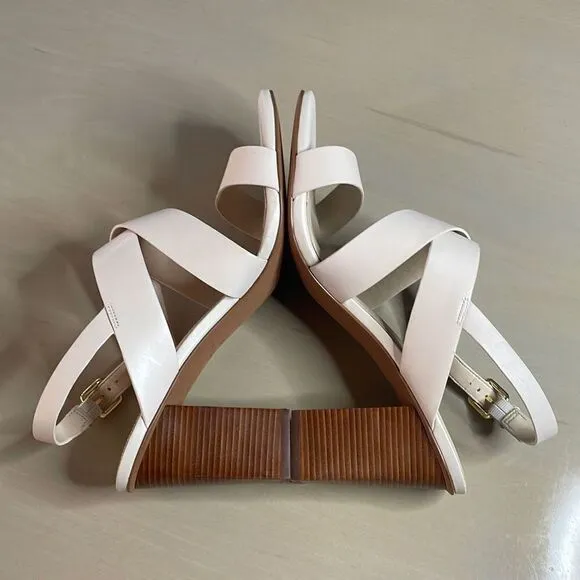 Cole Haan Cynthia Block Heel Sandal Leather W18138 Pumice Stone 11