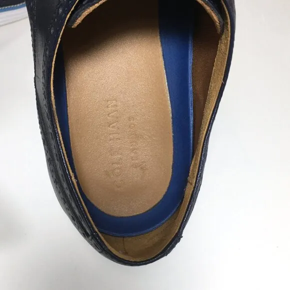 Cole Haan Grand.OS Wingtip Shoes Mens Size 13 Blue Leather C21618