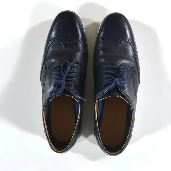 Cole Haan Grand.OS Wingtip Shoes Mens Size 13 Blue Leather C21618