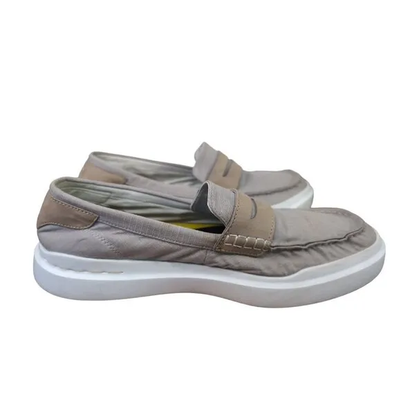 Cole Haan GrandPro Rally Loafer Shoe Mens 10.5 Gray Tan Slip On Canvas