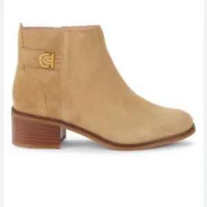 Cole Haan Holis Suede Block Heels Booties Size 8