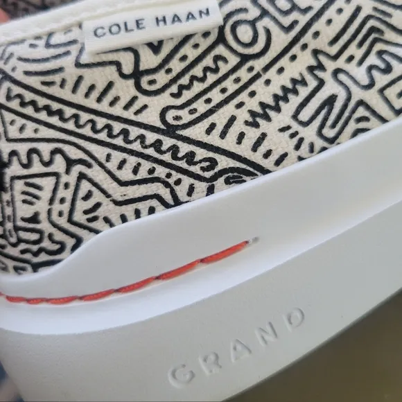 Cole Haan × Keith Haring Grandpro Rally Slip On Canvas Sneakers Embroidered 9.5