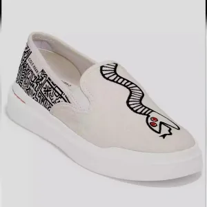 Cole Haan × Keith Haring Grandpro Rally Slip On Canvas Sneakers Embroidered 9.5