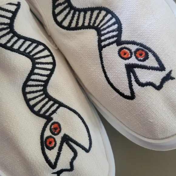 Cole Haan × Keith Haring Grandpro Rally Slip On Canvas Sneakers Embroidered 9.5