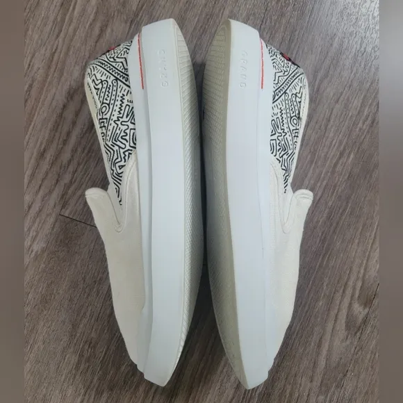 Cole Haan × Keith Haring Grandpro Rally Slip On Canvas Sneakers Embroidered 9.5