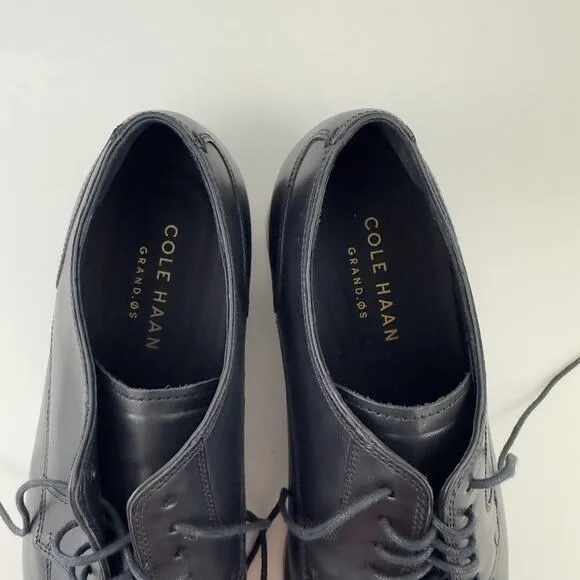 Cole Haan lace up black leather oxfords