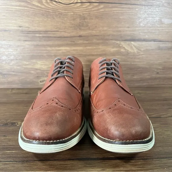 COLE HAAN LUNARGRAND Brown Leather Wingtips Oxfords Sneakers Men’s Size 12 Shoes