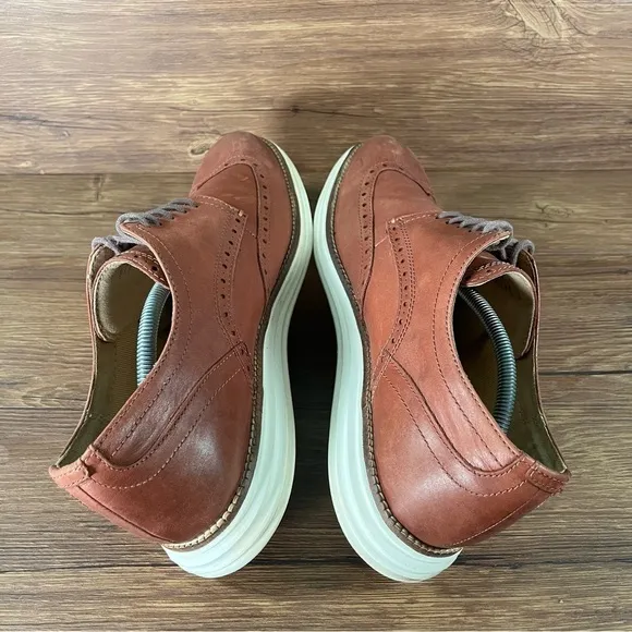 COLE HAAN LUNARGRAND Brown Leather Wingtips Oxfords Sneakers Men’s Size 12 Shoes