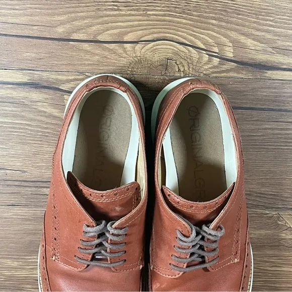 COLE HAAN LUNARGRAND Brown Leather Wingtips Oxfords Sneakers Men’s Size 12 Shoes