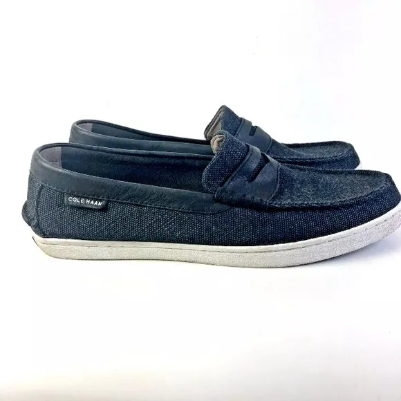 Cole Haan Men 10.5 Maine Classic Pinch Canvas Penny Loafer Slip On Black