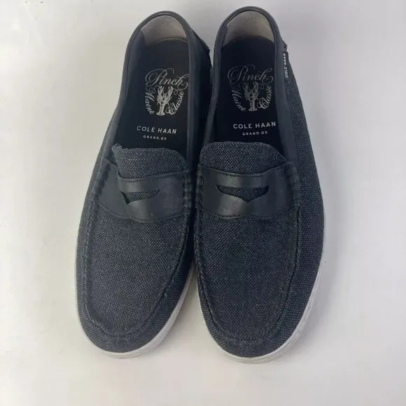 Cole Haan Men 10.5 Maine Classic Pinch Canvas Penny Loafer Slip On Black