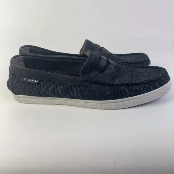 Cole Haan Men 10.5 Maine Classic Pinch Canvas Penny Loafer Slip On Black