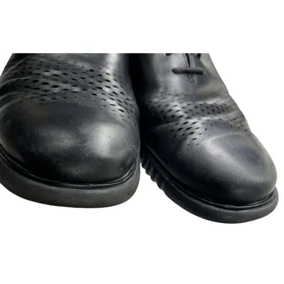 Cole Haan Men's 2.ZeroGrand Black Leather Laser Cut Oxfords Sz 11.5M (C23832)