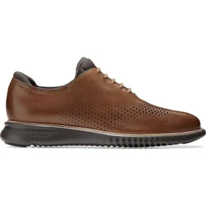 Cole Haan Mens 2.ZEROGRAND Brown Leather Lace-Up Perforated Oxfords Shoes New