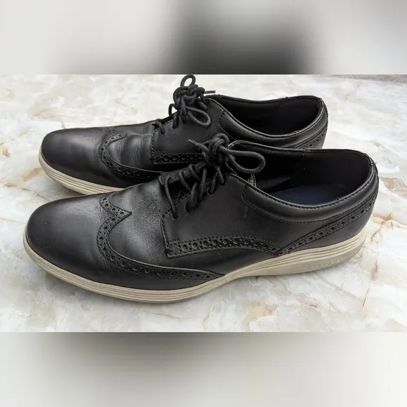 Cole Haan Mens black &amp; white Men's Leather Casual  Oxfords Size 10 M