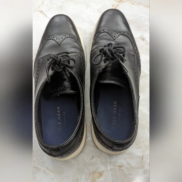 Cole Haan Mens black &amp; white Men's Leather Casual  Oxfords Size 10 M
