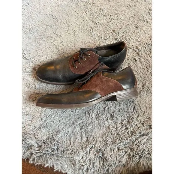 Cole haan mens Copley saddle leather and suede oxfords 10.5