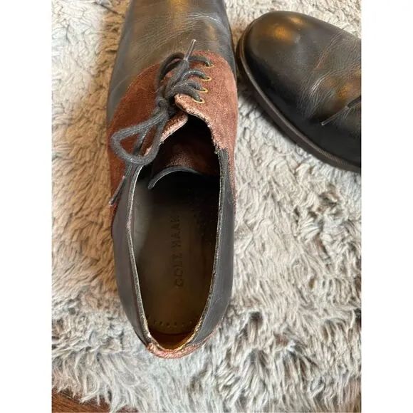 Cole haan mens Copley saddle leather and suede oxfords 10.5