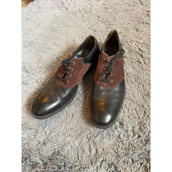 Cole haan mens Copley saddle leather and suede oxfords 10.5